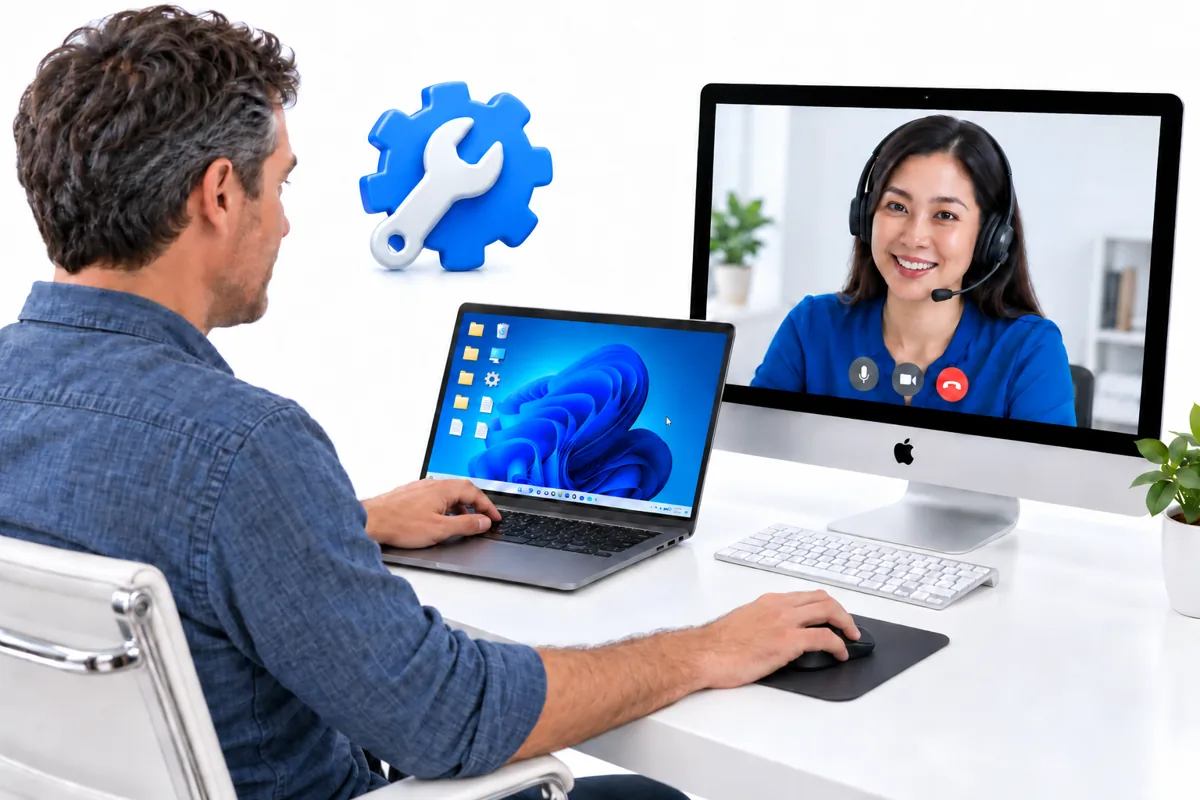 Saffron Guru laptop and desktop setup and repair with a live remote technician