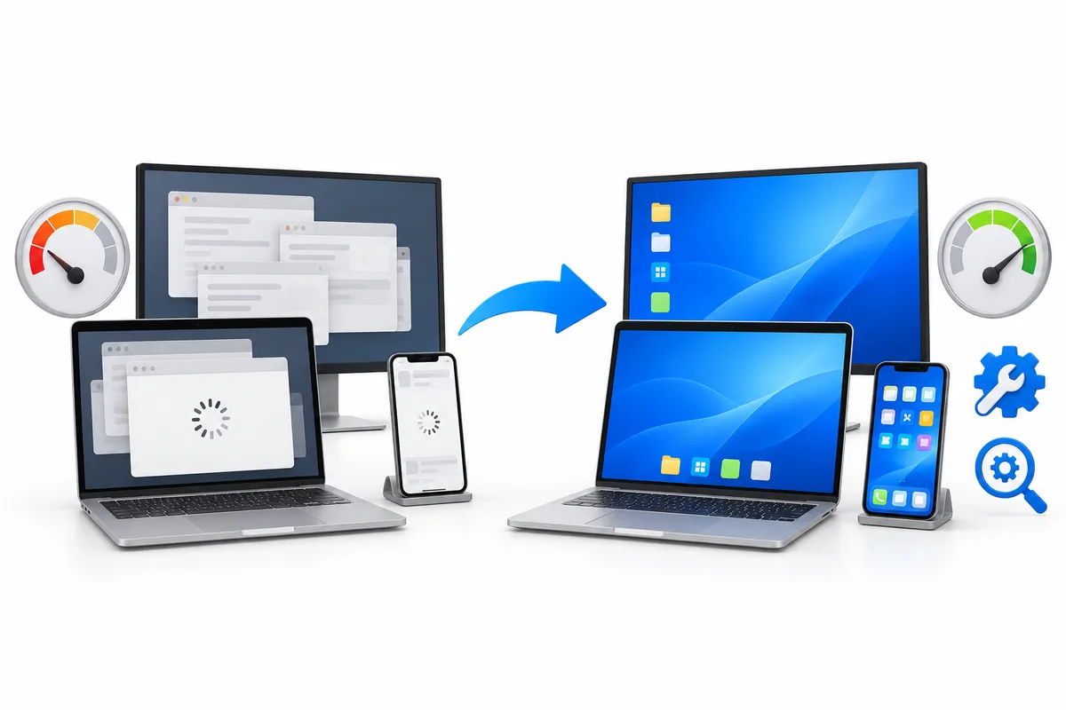 Saffron Guru slow devices fix: slow computer, laptop and phone made fast again