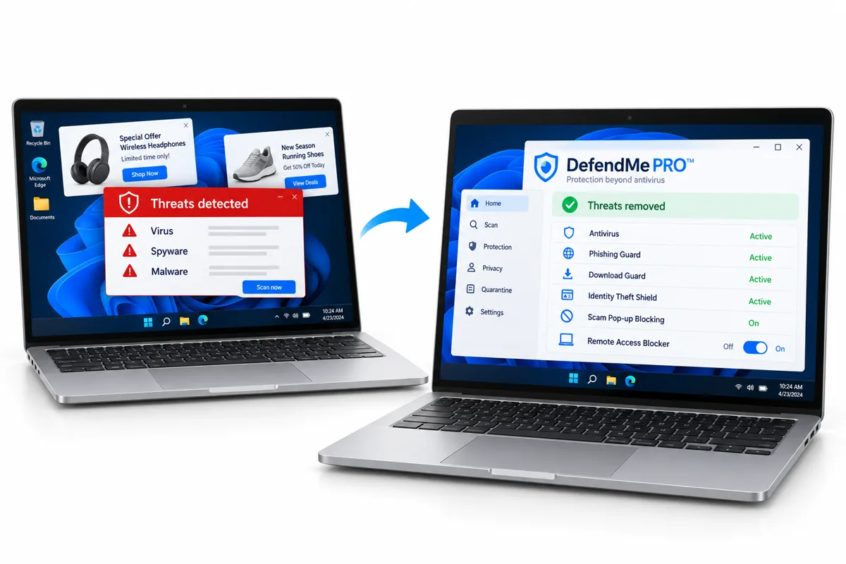 Saffron Guru virus, spyware and malware removal with DefendMe PRO protection