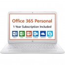 HP - Stream 14" Laptop - Intel Celeron - 4GB - 32GB eMMC Flash Memory - Office 365 Personal 1-Year Subscription Included - Textured linear grooves in snow white